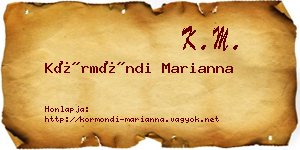 Körmöndi Marianna névjegykártya