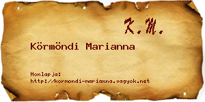 Körmöndi Marianna névjegykártya