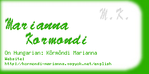 marianna kormondi business card